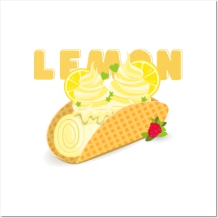 I love ice cream a waffle lot | Lemon Ice Cream Flavor | Ice Cream Lovers | Sundae Lovers | Sweet Summer Treat | Sweet Tooth Posters and Art